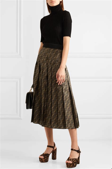 fendi two piece skirt and top|fendi pleated midi skirt.